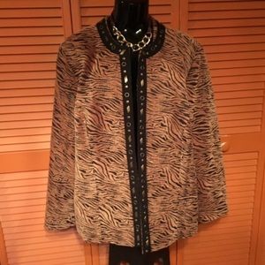 Brown And Black Tiger Print Jacket